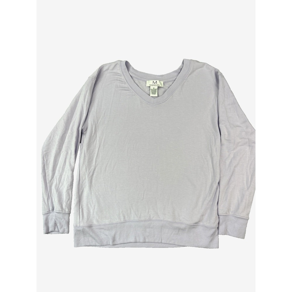 M Magaschoni Sweatshirt Medium Light Purple Modal Stretch Pullover Soft Feminine